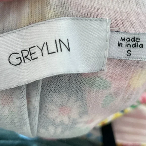 Greylin Samanta Floral Collage Dress Bright Multicolor Flowy Maxi - Picture 9 of 10